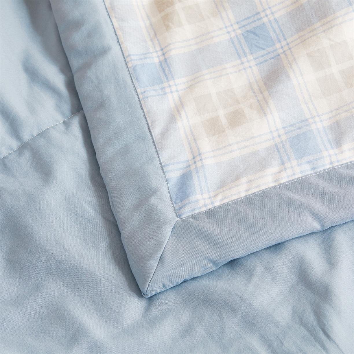 91家纺网 家纺一手货源 找家纺 梵蒂莎 【地板价】2026新品水洗棉新疆棉花夏被无印风夏被格子空调被被子被芯（需要买家秀，加微信） 遇见兰