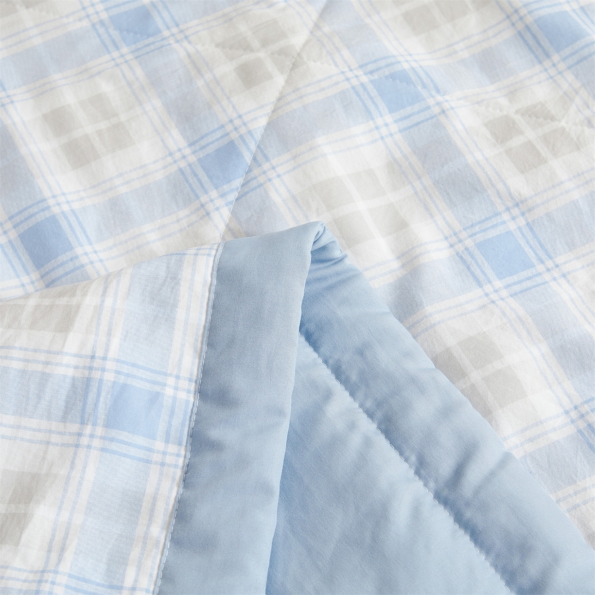 91家纺网 家纺一手货源 找家纺 梵蒂莎 【地板价】2026新品水洗棉新疆棉花夏被无印风夏被格子空调被被子被芯（需要买家秀，加微信） 遇见兰