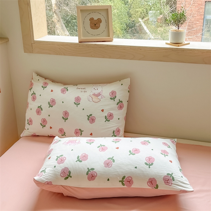 91家纺网 家纺一手货源 找家纺 梵蒂莎 【地板价】2026新品水洗棉新疆棉花夏被印花夏被格子小清新空调被被子被芯（需要买家秀，加微信） 碧叶粉黛-粉