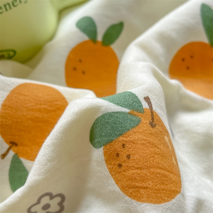 91家纺网 家纺一手货源 找家纺 梵蒂莎 【地板价】2026新品水洗棉新疆棉花夏被印花夏被格子小清新空调被被子被芯（需要买家秀，加微信） 橙意满满-绿