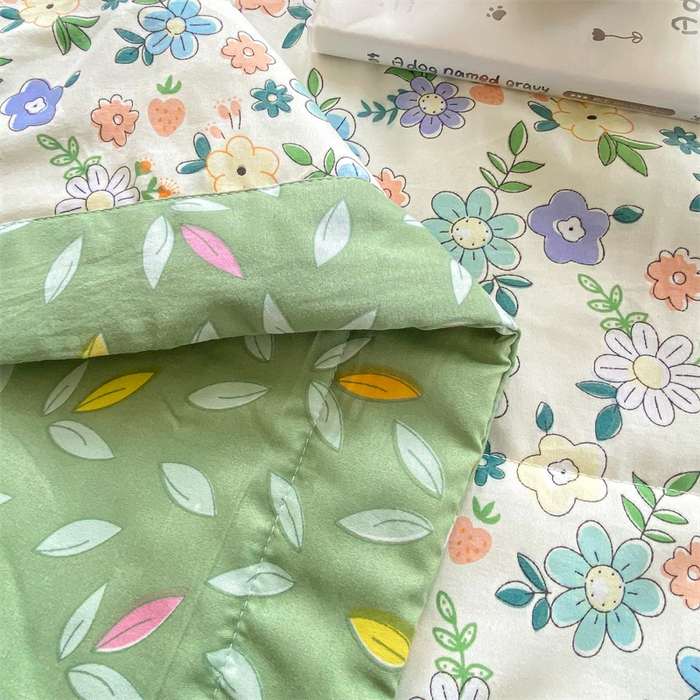 91家纺网 家纺一手货源 找家纺 梵蒂莎 【地板价】2026新品水洗棉新疆棉花夏被印花夏被格子小清新空调被被子被芯（需要买家秀，加微信） 青柠薄荷