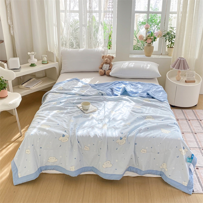 91家纺网 家纺一手货源 找家纺 梵蒂莎 【地板价】2026新品水洗棉新疆棉花夏被印花夏被格子小清新空调被被子被芯（需要买家秀，加微信） 心愿小狗