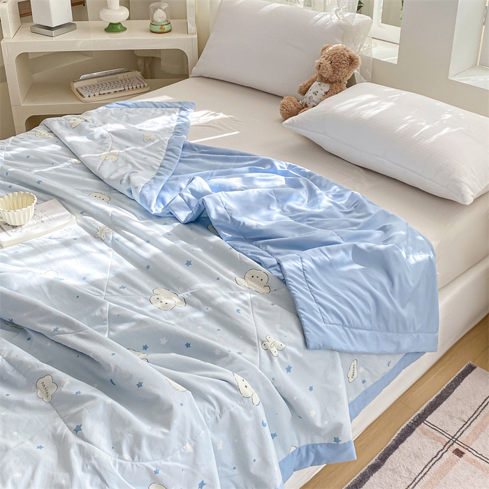 91家纺网 家纺一手货源 找家纺 梵蒂莎 【地板价】2026新品水洗棉新疆棉花夏被印花夏被格子小清新空调被被子被芯（需要买家秀，加微信） 心愿小狗