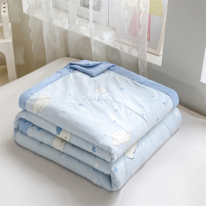 91家纺网 家纺一手货源 找家纺 梵蒂莎 【地板价】2026新品水洗棉新疆棉花夏被印花夏被格子小清新空调被被子被芯（需要买家秀，加微信） 心愿小狗