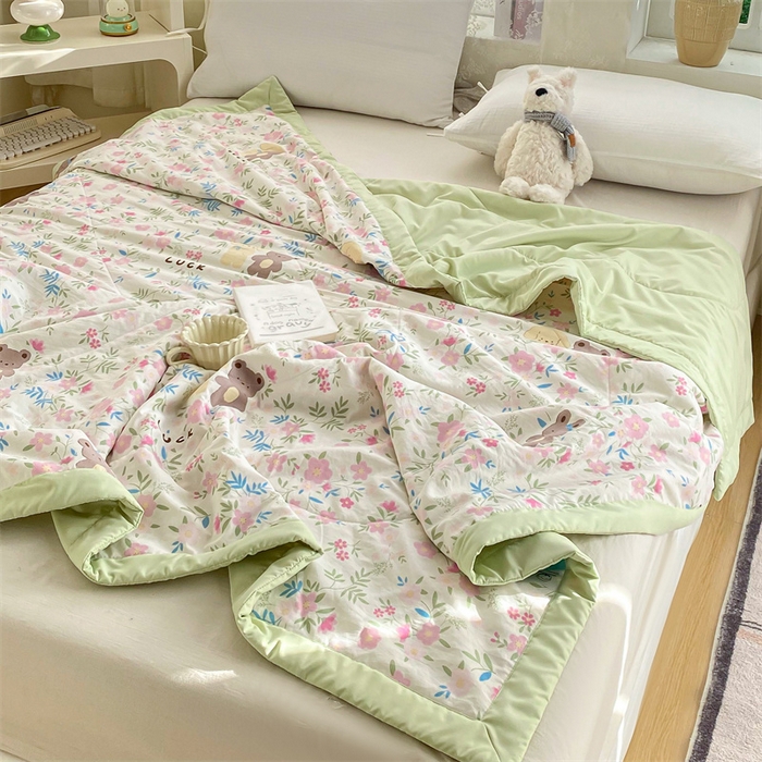 91家纺网 家纺一手货源 找家纺 梵蒂莎 【地板价】2026新品水洗棉新疆棉花夏被印花夏被格子小清新空调被被子被芯（需要买家秀，加微信） 许愿熊