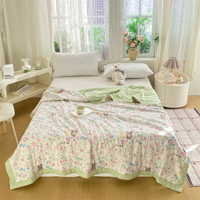 91家纺网 家纺一手货源 找家纺 梵蒂莎 【地板价】2026新品水洗棉新疆棉花夏被印花夏被格子小清新空调被被子被芯（需要买家秀，加微信） 许愿熊