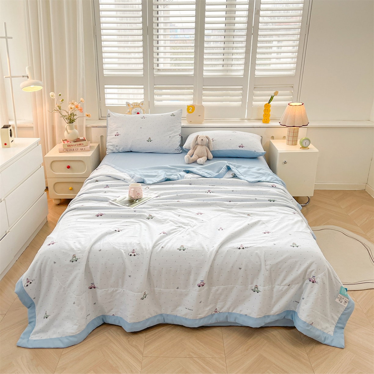 91家纺网 家纺一手货源 找家纺 梵蒂莎 【地板价】2026新品水洗棉新疆棉花夏被印花夏被格子小清新空调被被子被芯（需要买家秀，加微信） 旅途汽车