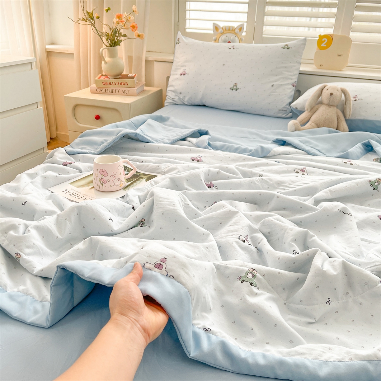 91家纺网 家纺一手货源 找家纺 梵蒂莎 【地板价】2026新品水洗棉新疆棉花夏被印花夏被格子小清新空调被被子被芯（需要买家秀，加微信） 旅途汽车