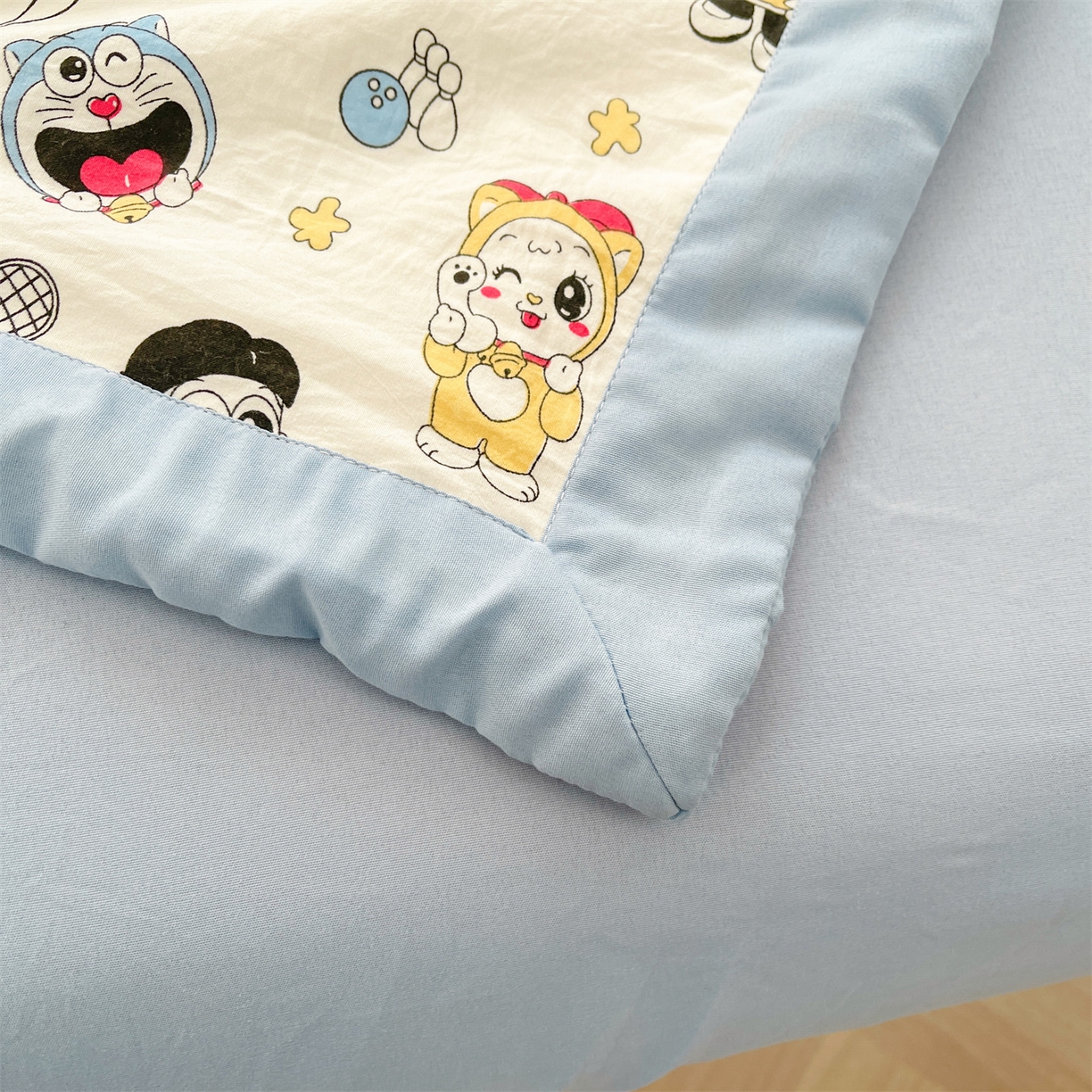 91家纺网 家纺一手货源 找家纺 梵蒂莎 【地板价】2026新品水洗棉新疆棉花夏被印花夏被格子小清新空调被被子被芯（需要买家秀，加微信） 萌萌小叮当