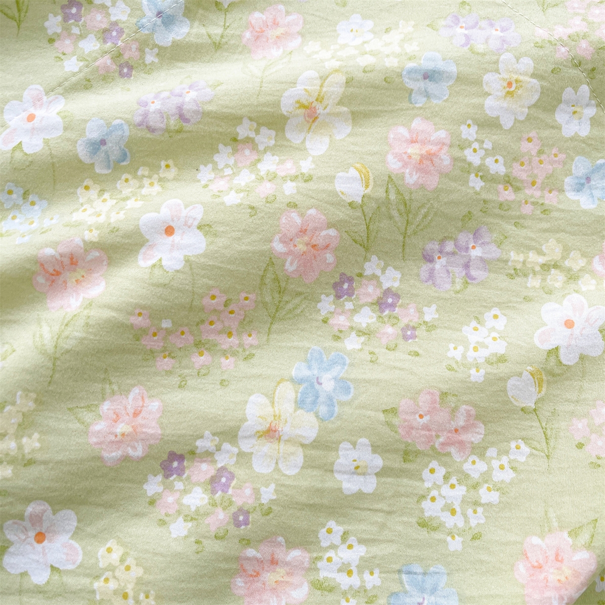 91家纺网 家纺一手货源 找家纺 梵蒂莎 【地板价】2026新品水洗棉新疆棉花夏被印花夏被格子小清新空调被被子被芯（需要买家秀，加微信） 木槿花