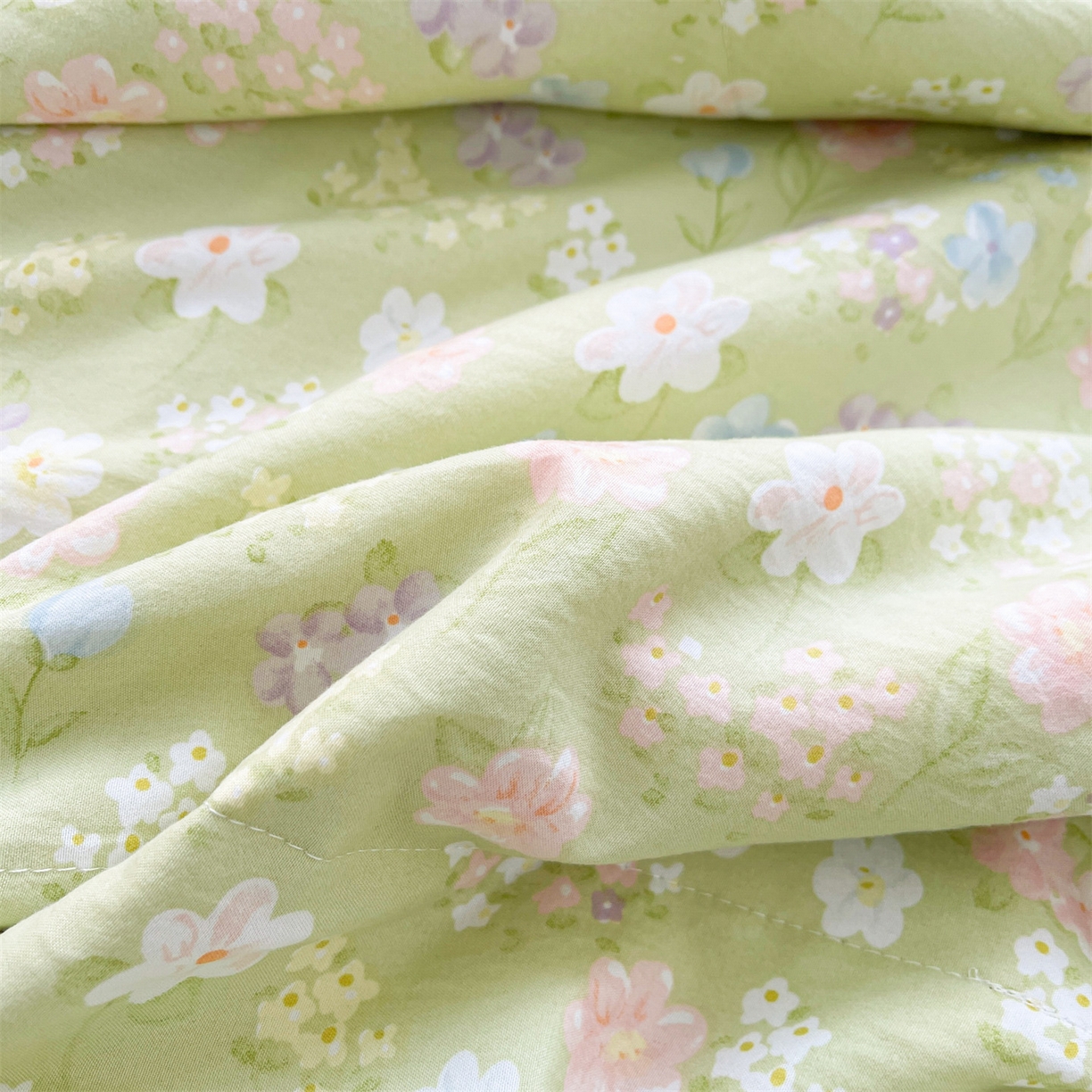 91家纺网 家纺一手货源 找家纺 梵蒂莎 【地板价】2026新品水洗棉新疆棉花夏被印花夏被格子小清新空调被被子被芯（需要买家秀，加微信） 木槿花