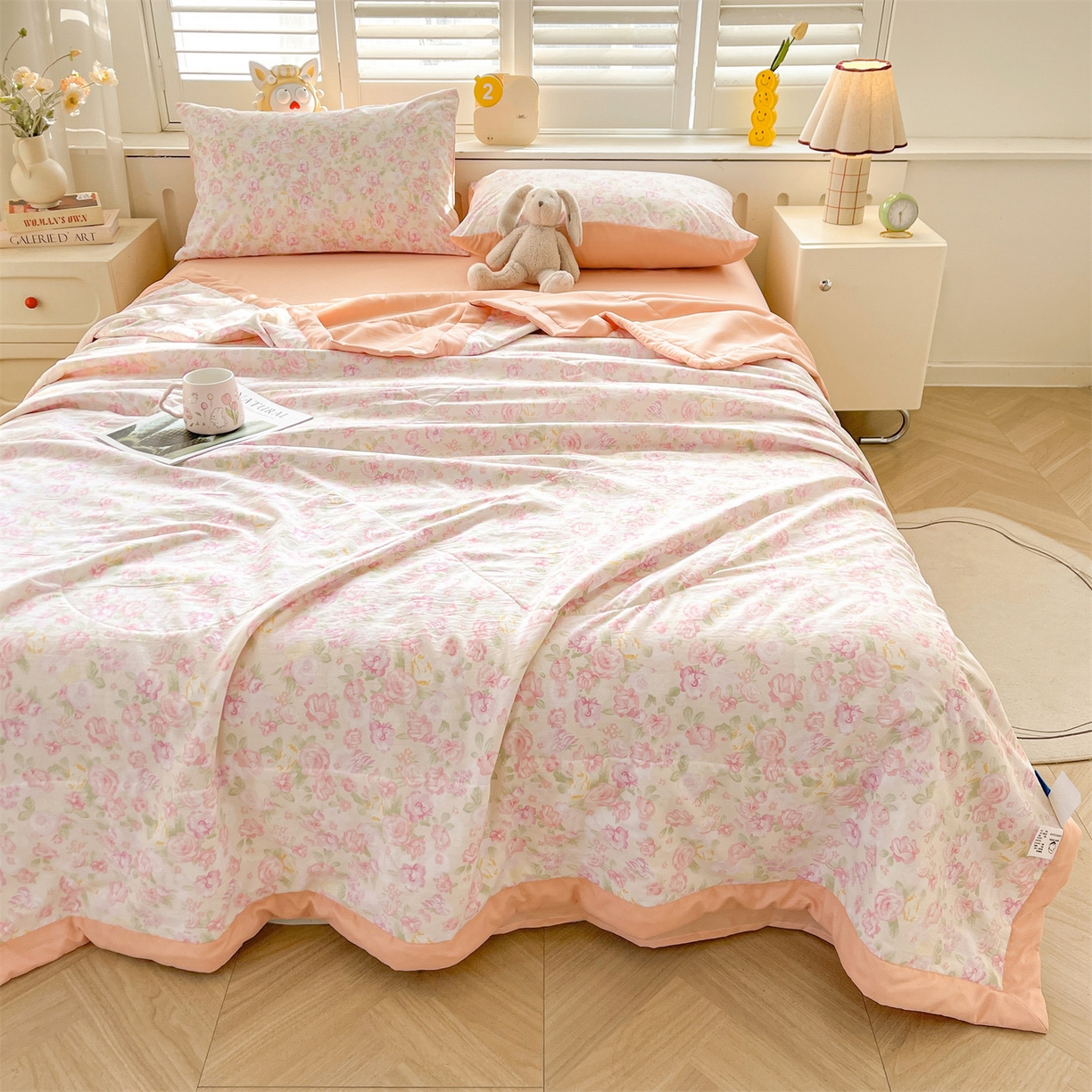 91家纺网 家纺一手货源 找家纺 梵蒂莎 【地板价】2026新品水洗棉新疆棉花夏被印花夏被格子小清新空调被被子被芯（需要买家秀，加微信） 欧若拉