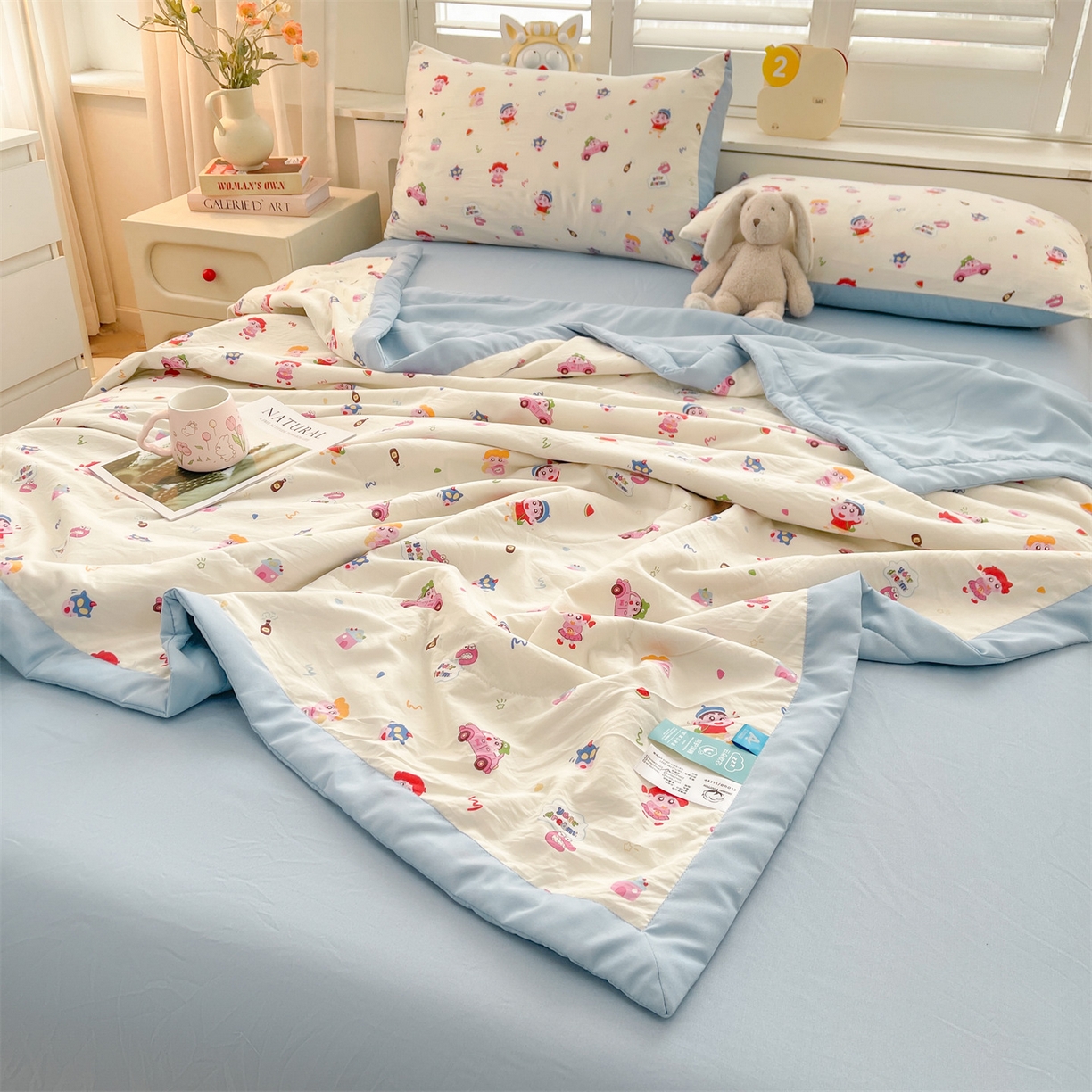 91家纺网 家纺一手货源 找家纺 梵蒂莎 【地板价】2026新品水洗棉新疆棉花夏被印花夏被格子小清新空调被被子被芯（需要买家秀，加微信） 小新控