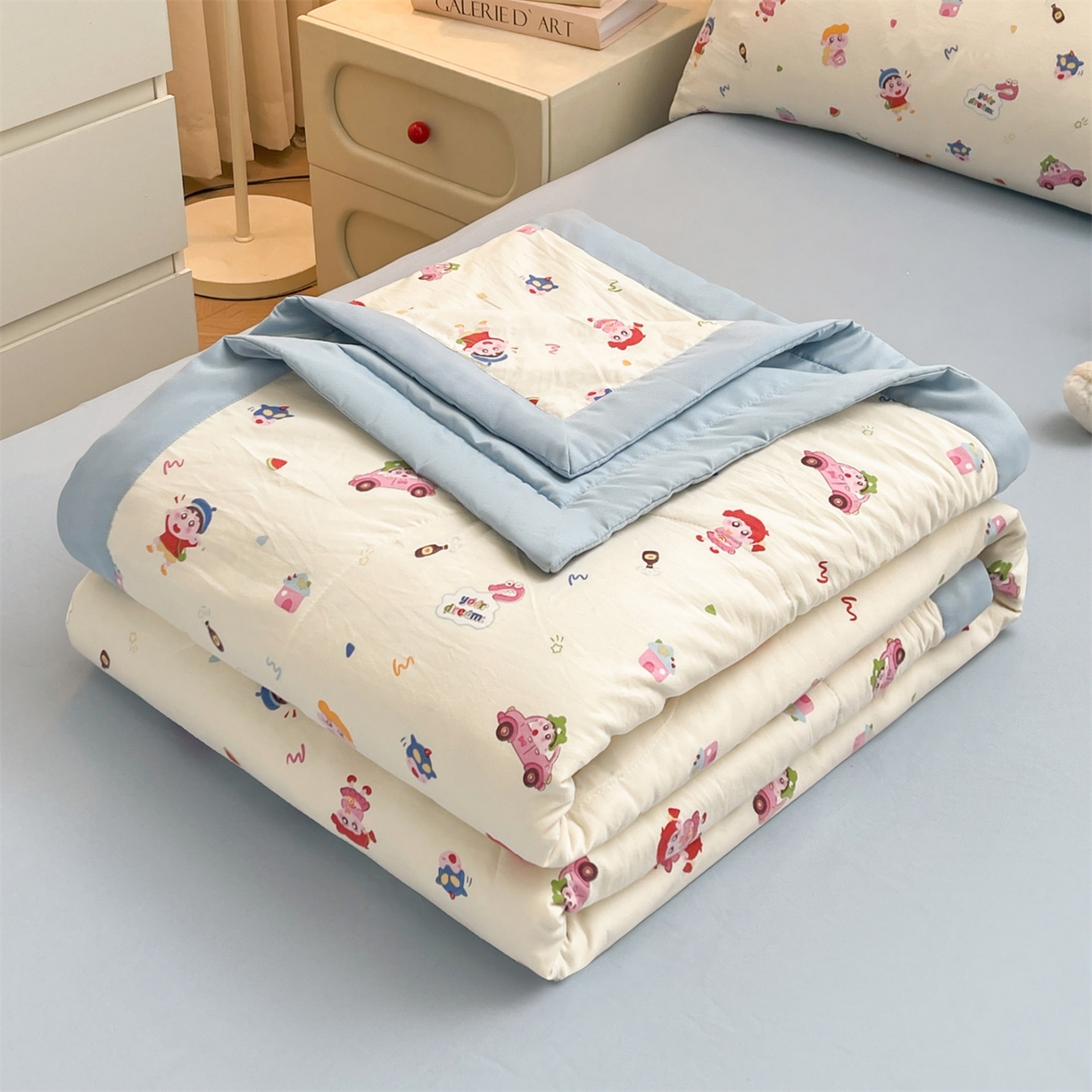 91家纺网 家纺一手货源 找家纺 梵蒂莎 【地板价】2026新品水洗棉新疆棉花夏被印花夏被格子小清新空调被被子被芯（需要买家秀，加微信） 小新控