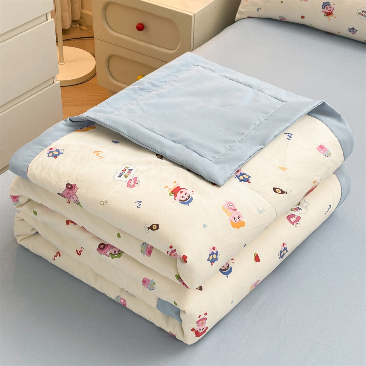 91家纺网 家纺一手货源 找家纺 梵蒂莎 【地板价】2026新品水洗棉新疆棉花夏被印花夏被格子小清新空调被被子被芯（需要买家秀，加微信） 小新控