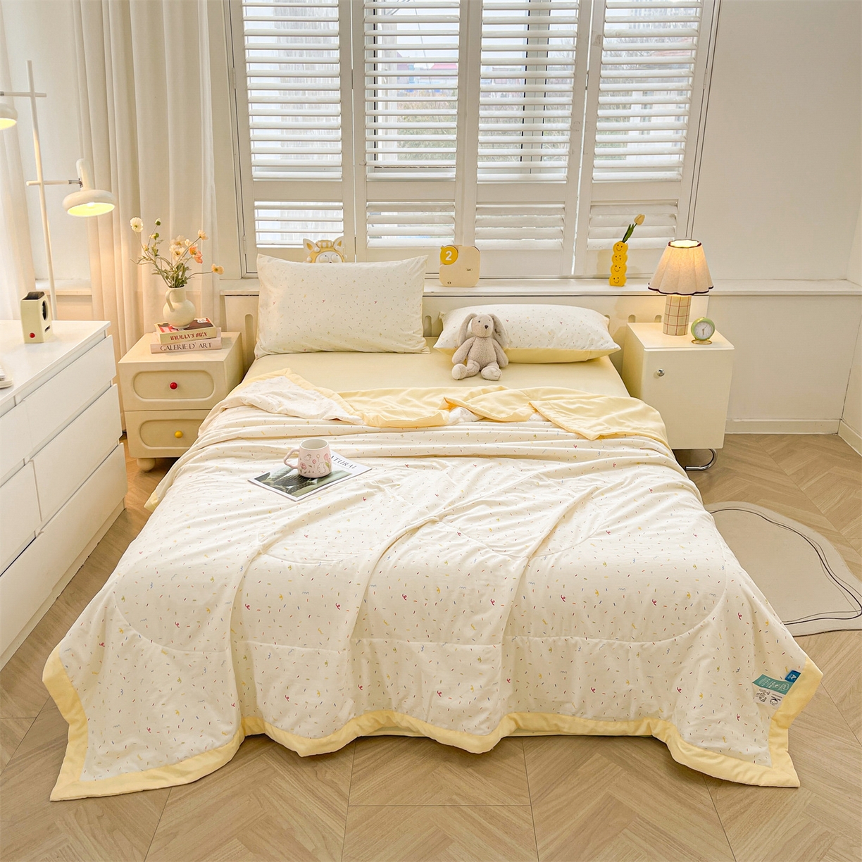 91家纺网 家纺一手货源 找家纺 梵蒂莎 【地板价】2026新品水洗棉新疆棉花夏被印花夏被格子小清新空调被被子被芯（需要买家秀，加微信） 芝士碎