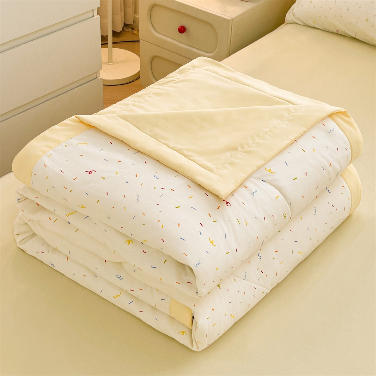 91家纺网 家纺一手货源 找家纺 梵蒂莎 【地板价】2026新品水洗棉新疆棉花夏被印花夏被格子小清新空调被被子被芯（需要买家秀，加微信） 芝士碎