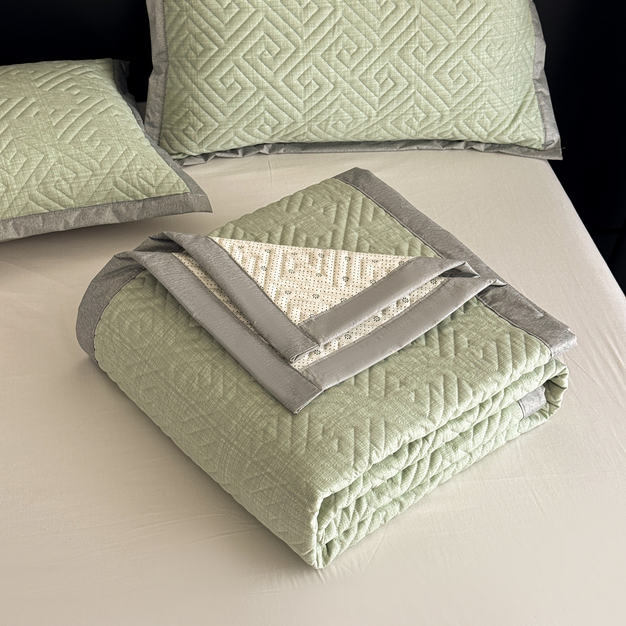 91家纺网 家纺一手货源 找家纺 慕尚家纺 2026新款百百棉全棉纯棉床席老粗布凉席席子 简希 绿