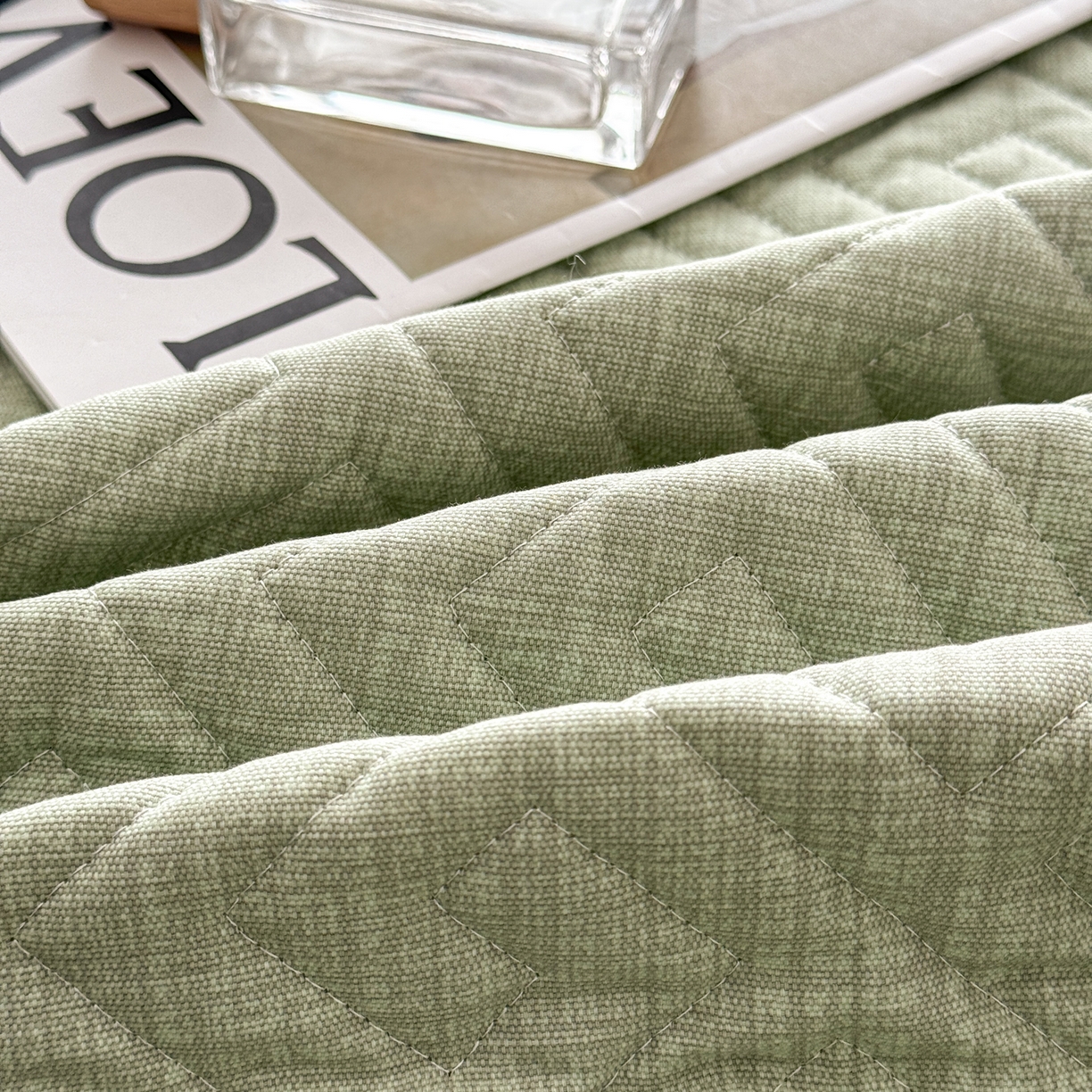 91家纺网 家纺一手货源 找家纺 慕尚家纺 2026新款百百棉全棉纯棉床席老粗布凉席席子 简希 绿