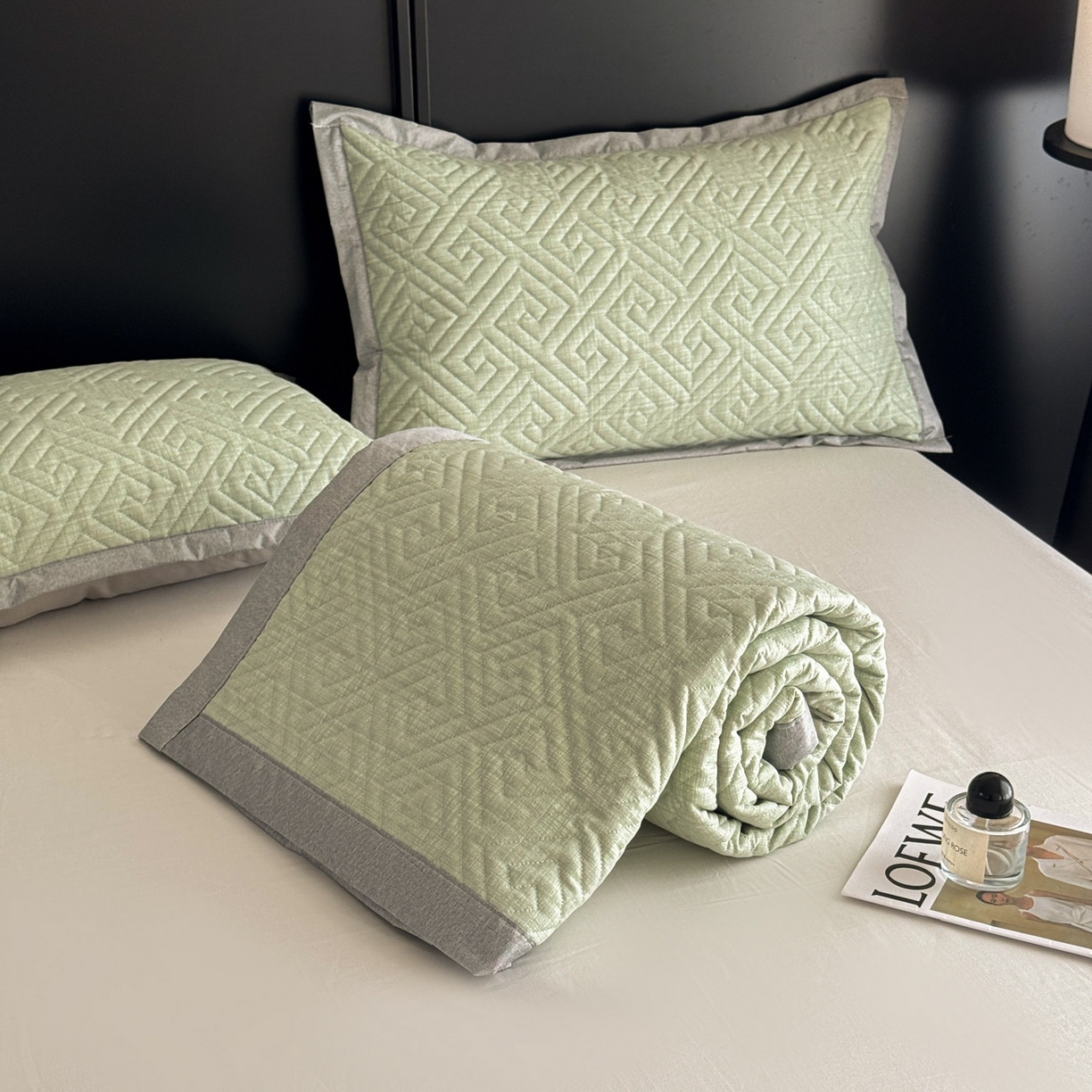 91家纺网 家纺一手货源 找家纺 慕尚家纺 2026新款百百棉全棉纯棉床席老粗布凉席席子 简希 绿