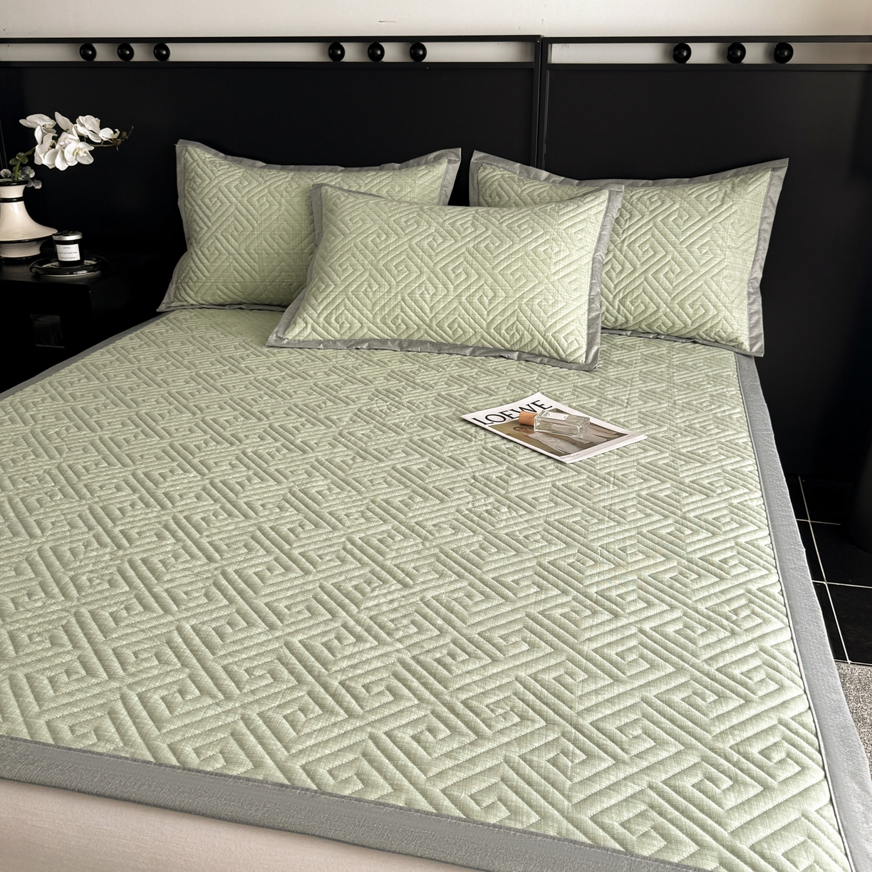 91家纺网 家纺一手货源 找家纺 慕尚家纺 2026新款百百棉全棉纯棉床席老粗布凉席席子 简希 绿