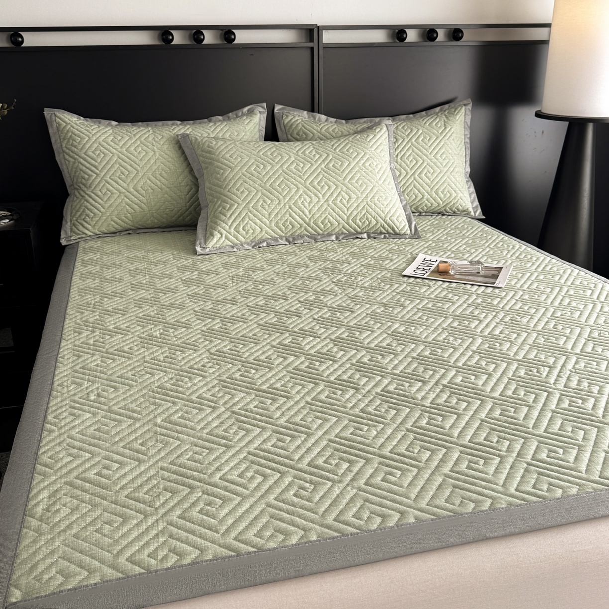 91家纺网 家纺一手货源 找家纺 慕尚家纺 2026新款百百棉全棉纯棉床席老粗布凉席席子 简希 绿