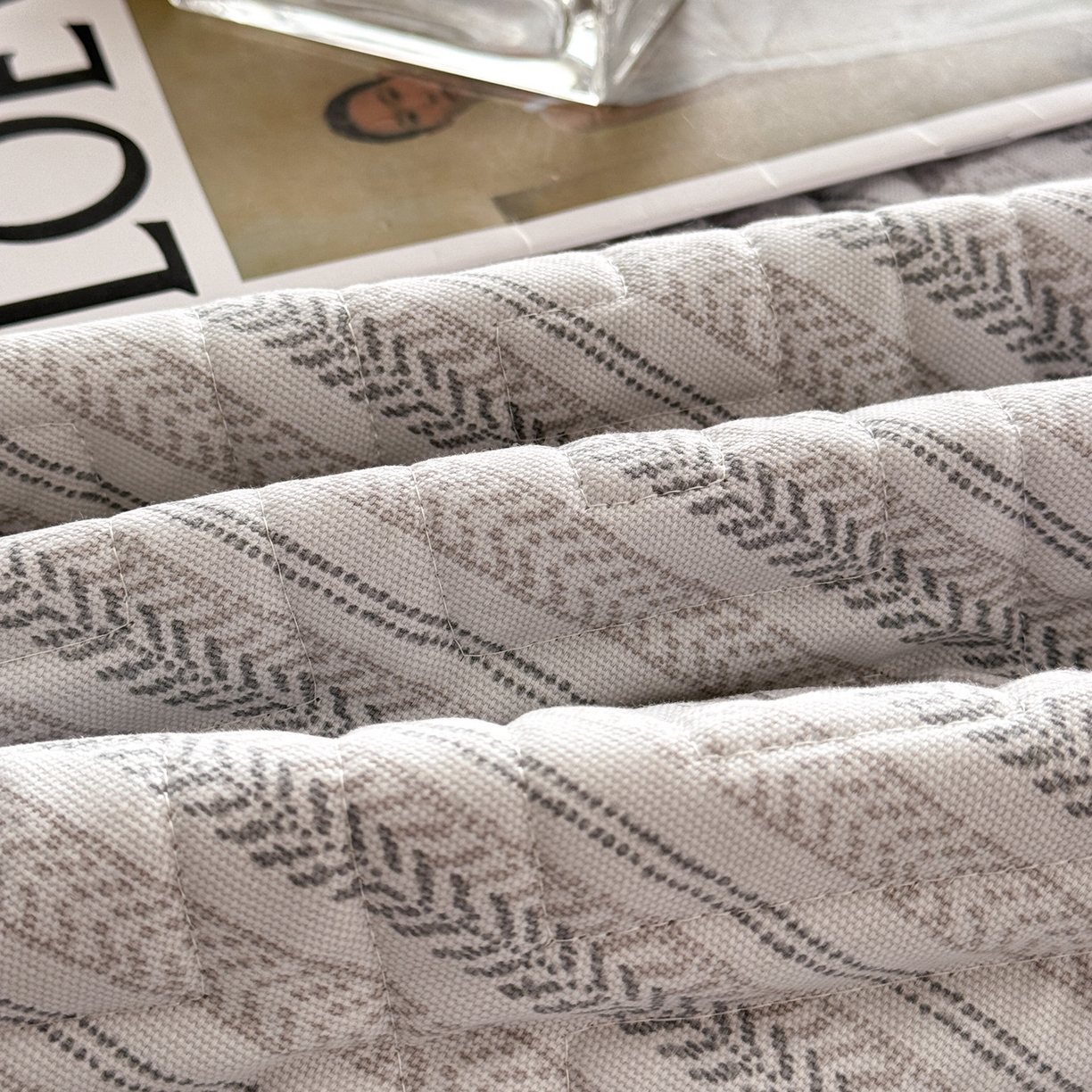 91家纺网 家纺一手货源 找家纺 慕尚家纺 2026新款百百棉全棉纯棉床席老粗布凉席席子 简希 米灰