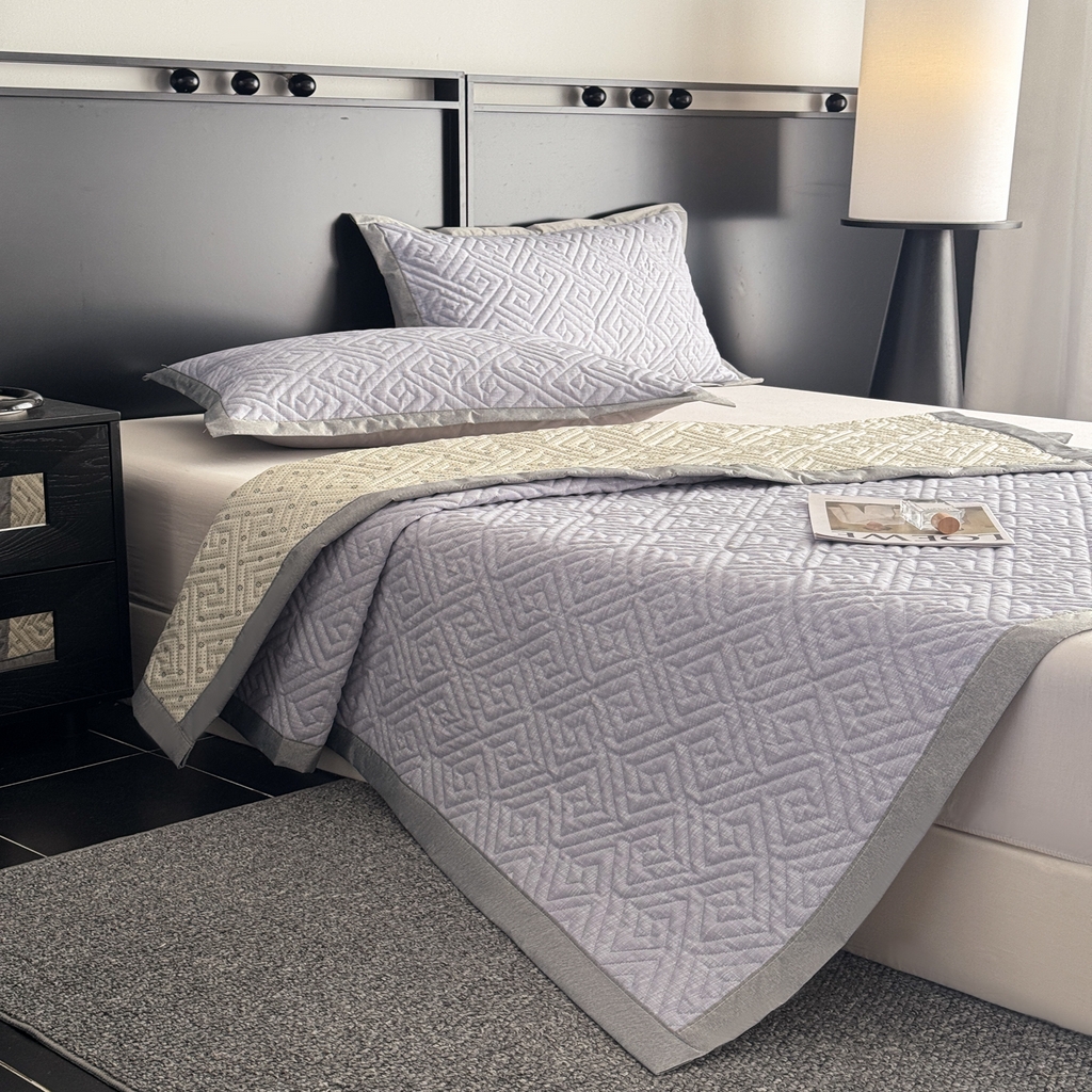 91家纺网 家纺一手货源 找家纺 慕尚家纺 2026新款百百棉全棉纯棉床席老粗布凉席席子 简希 深灰