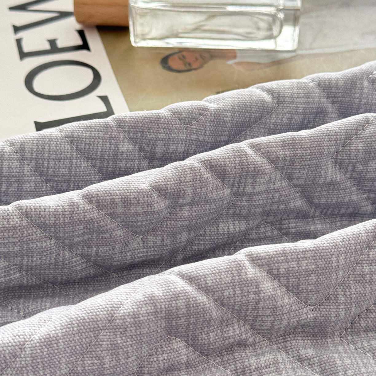 91家纺网 家纺一手货源 找家纺 慕尚家纺 2026新款百百棉全棉纯棉床席老粗布凉席席子 简希 深灰