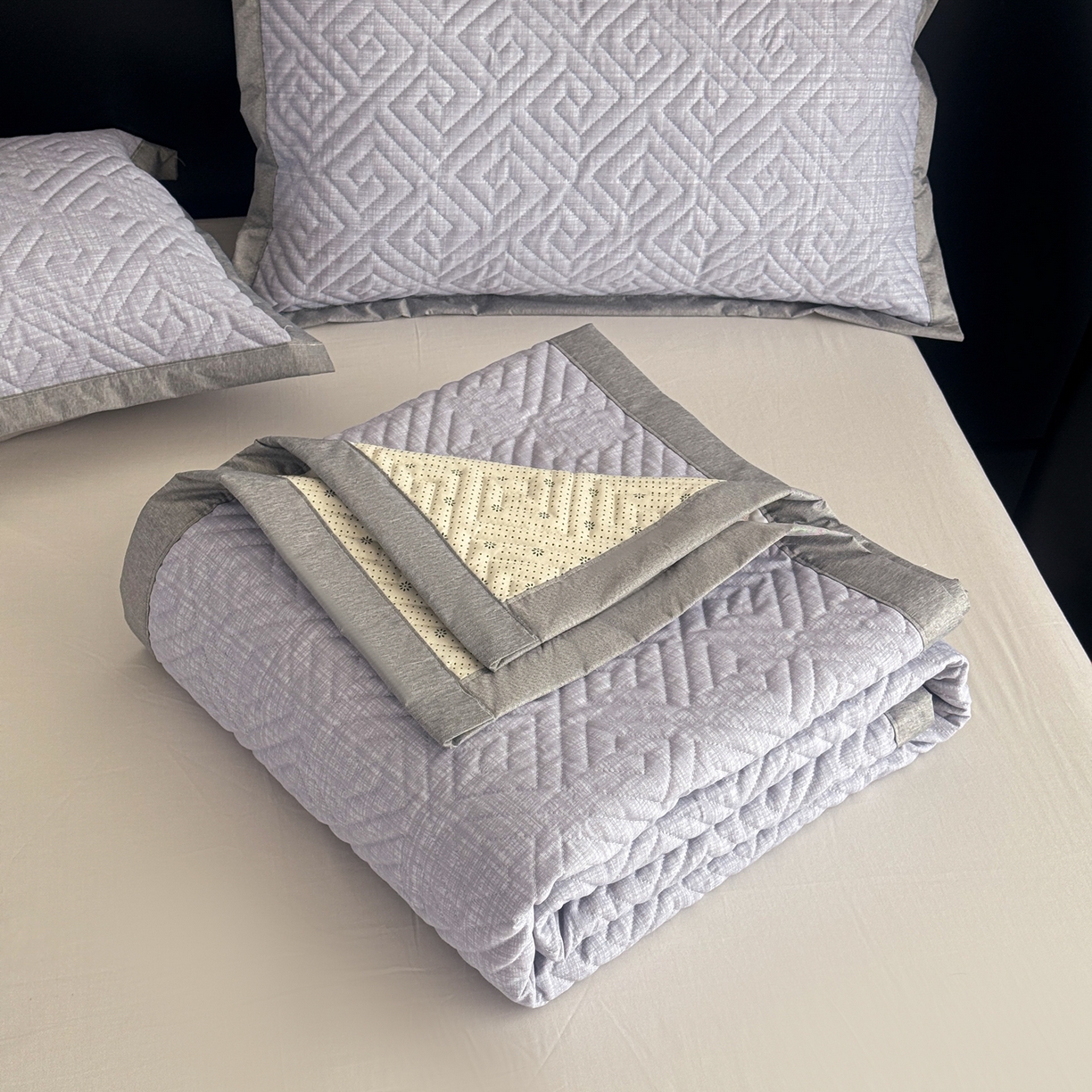 91家纺网 家纺一手货源 找家纺 慕尚家纺 2026新款百百棉全棉纯棉床席老粗布凉席席子 简希 深灰