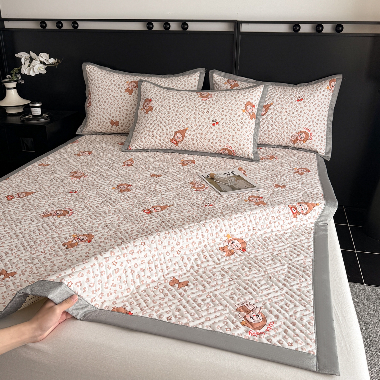 91家纺网 家纺一手货源 找家纺 慕尚家纺 2026新款百百棉全棉纯棉床席老粗布凉席席子 开心凯莉