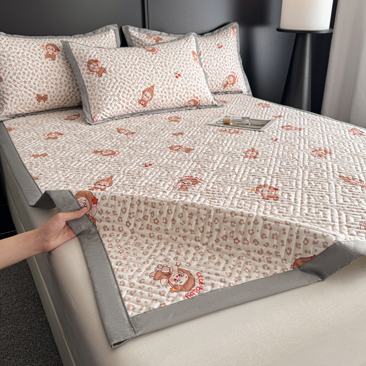 91家纺网 家纺一手货源 找家纺 慕尚家纺 2026新款百百棉全棉纯棉床席老粗布凉席席子 开心凯莉