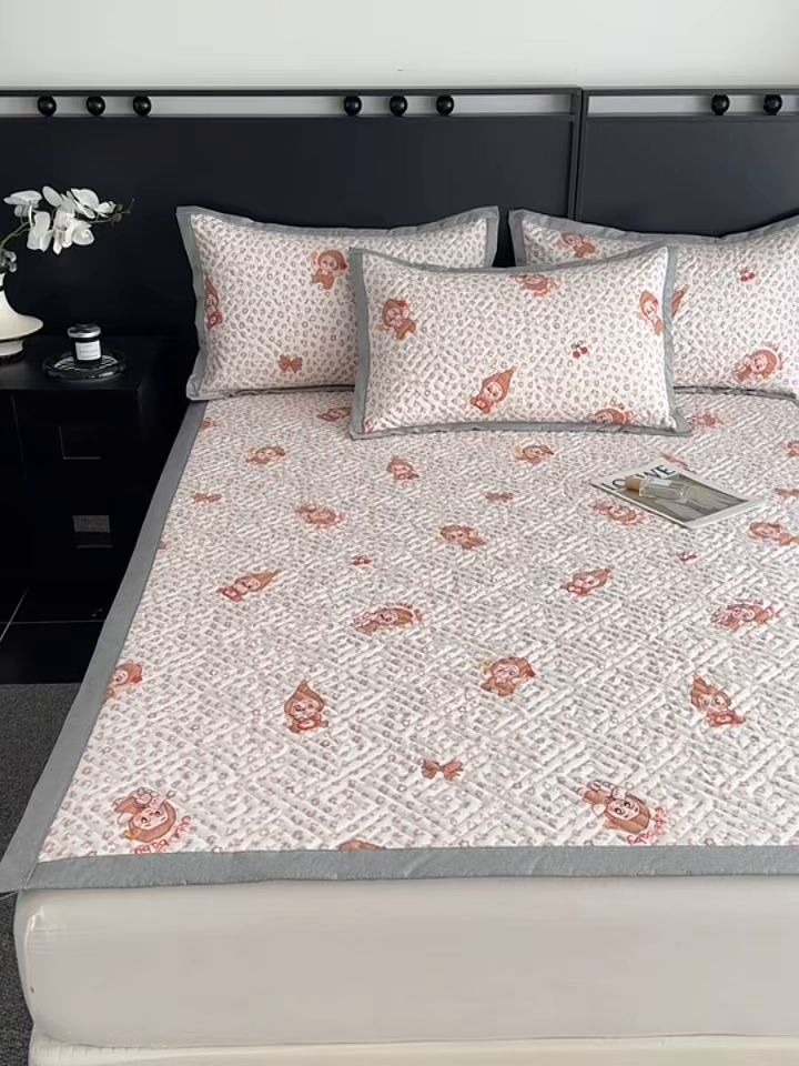 91家纺网 家纺一手货源 找家纺 慕尚家纺 2026新款百百棉全棉纯棉床席老粗布凉席席子 开心凯莉