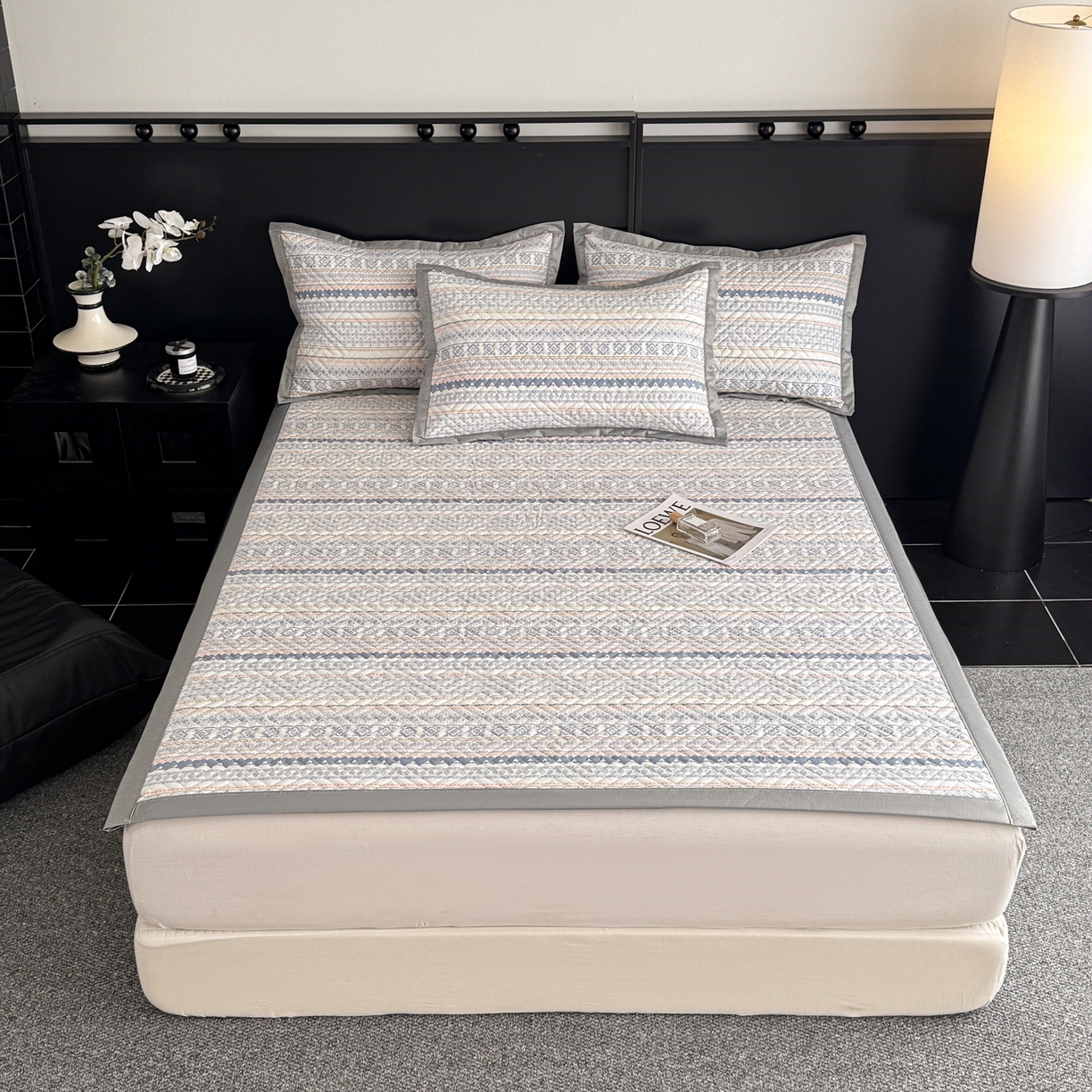 91家纺网 家纺一手货源 找家纺 慕尚家纺 2026新款百百棉全棉纯棉床席老粗布凉席席子 拉蒙爱心