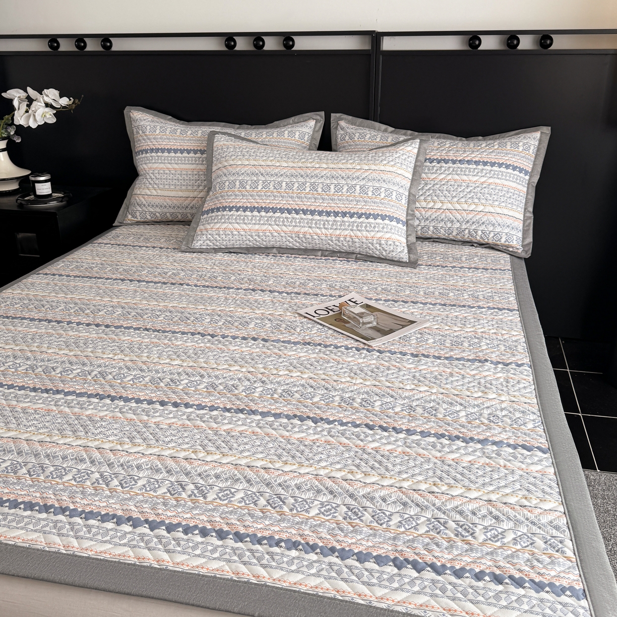 91家纺网 家纺一手货源 找家纺 慕尚家纺 2026新款百百棉全棉纯棉床席老粗布凉席席子 拉蒙爱心