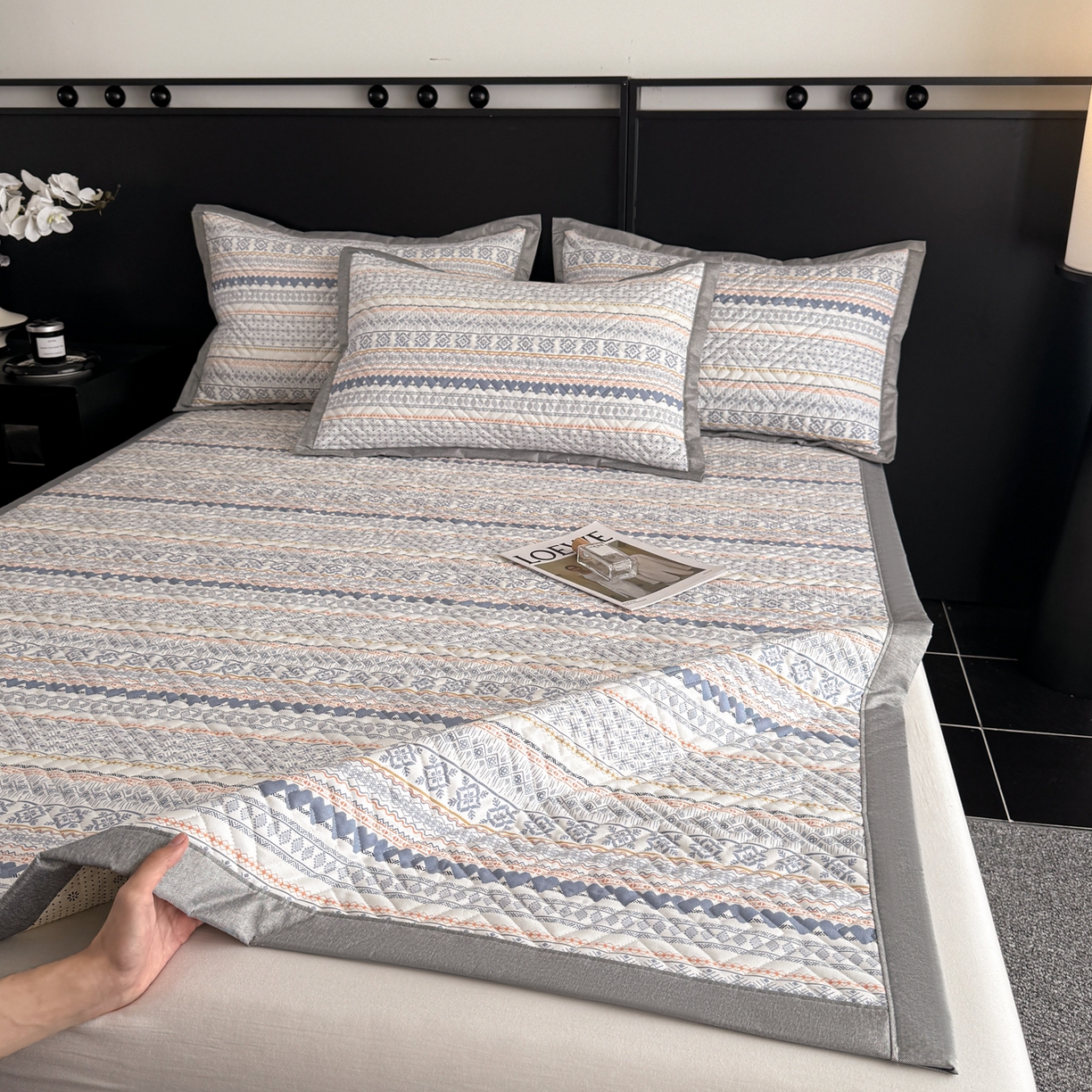 91家纺网 家纺一手货源 找家纺 慕尚家纺 2026新款百百棉全棉纯棉床席老粗布凉席席子 拉蒙爱心