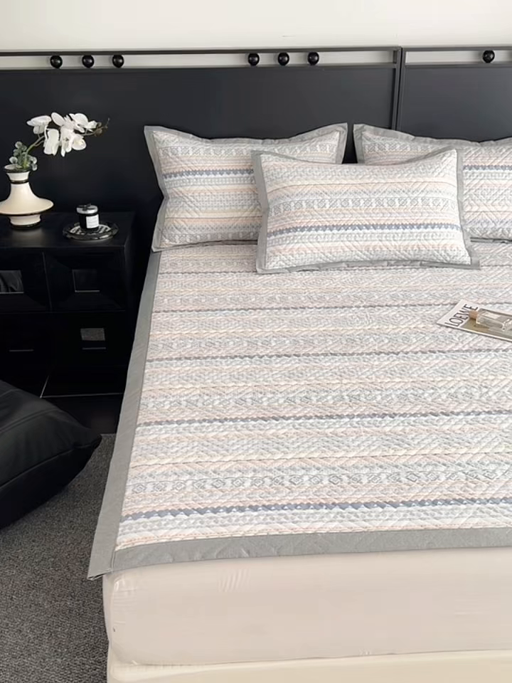 91家纺网 家纺一手货源 找家纺 慕尚家纺 2026新款百百棉全棉纯棉床席老粗布凉席席子 拉蒙爱心