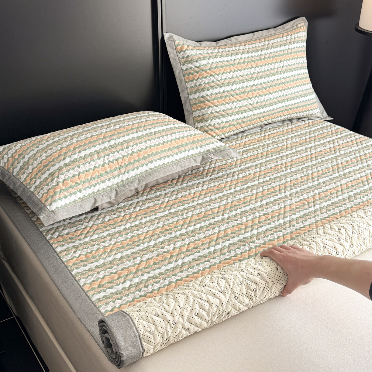 91家纺网 家纺一手货源 找家纺 慕尚家纺 2026新款百百棉全棉纯棉床席老粗布凉席席子 米素