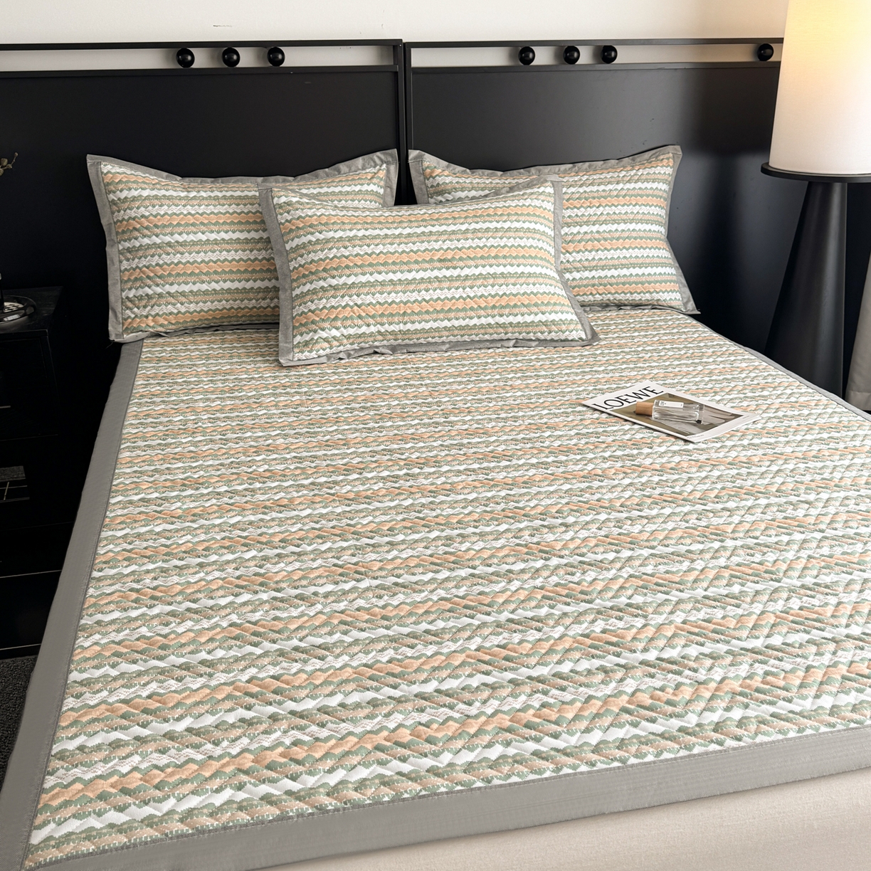 91家纺网 家纺一手货源 找家纺 慕尚家纺 2026新款百百棉全棉纯棉床席老粗布凉席席子 米素