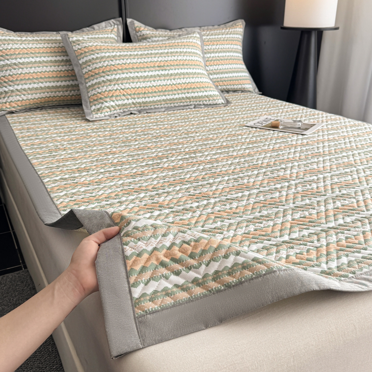 91家纺网 家纺一手货源 找家纺 慕尚家纺 2026新款百百棉全棉纯棉床席老粗布凉席席子 米素