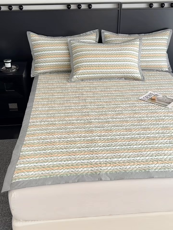 91家纺网 家纺一手货源 找家纺 慕尚家纺 2026新款百百棉全棉纯棉床席老粗布凉席席子 米素