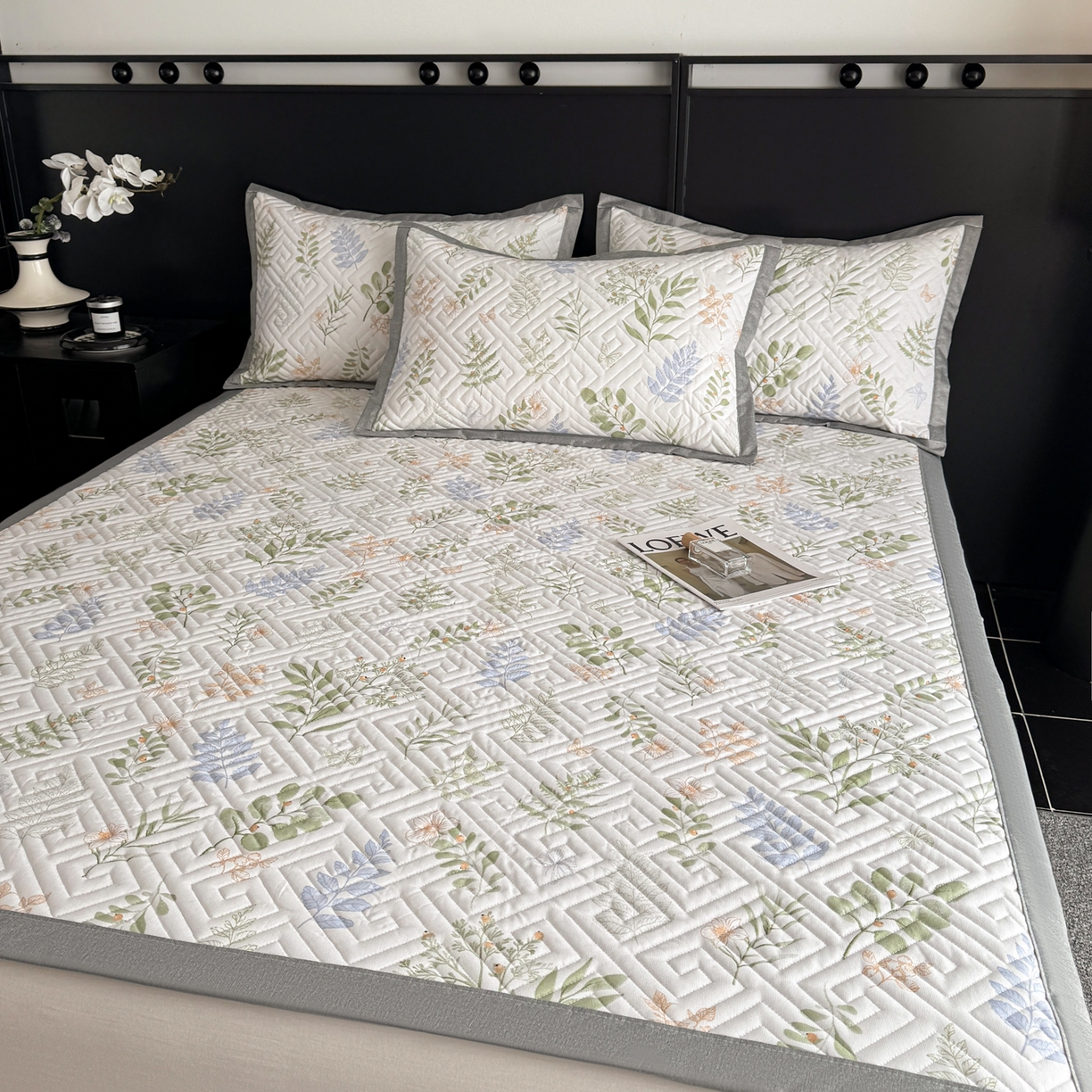 91家纺网 家纺一手货源 找家纺 慕尚家纺 2026新款百百棉全棉纯棉床席老粗布凉席席子 墨羽