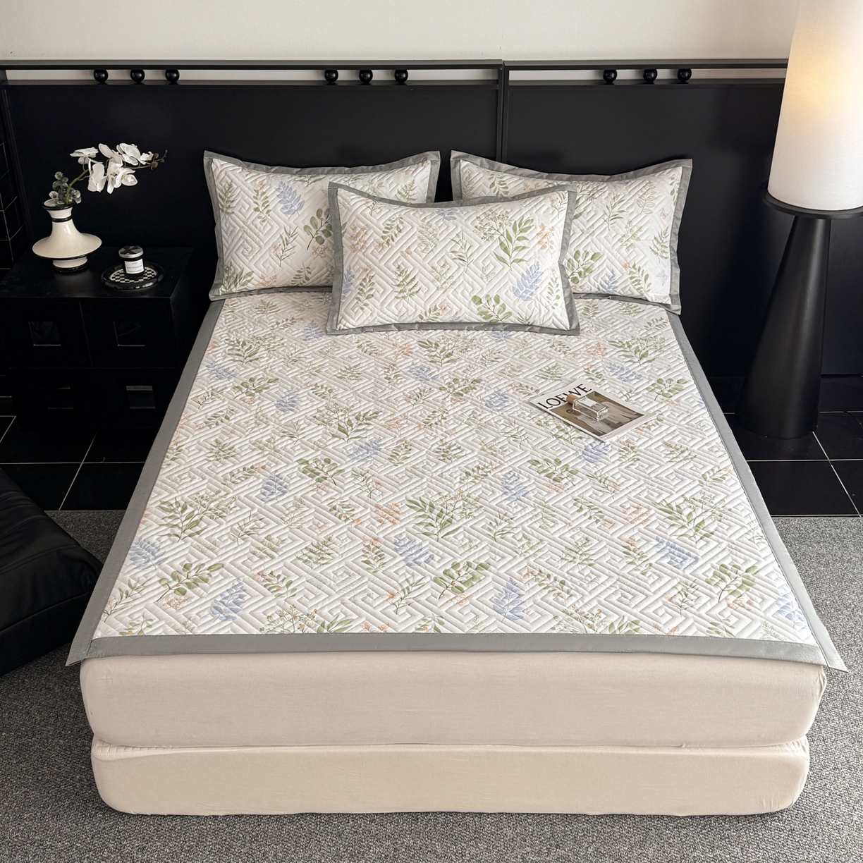 91家纺网 家纺一手货源 找家纺 慕尚家纺 2026新款百百棉全棉纯棉床席老粗布凉席席子 墨羽