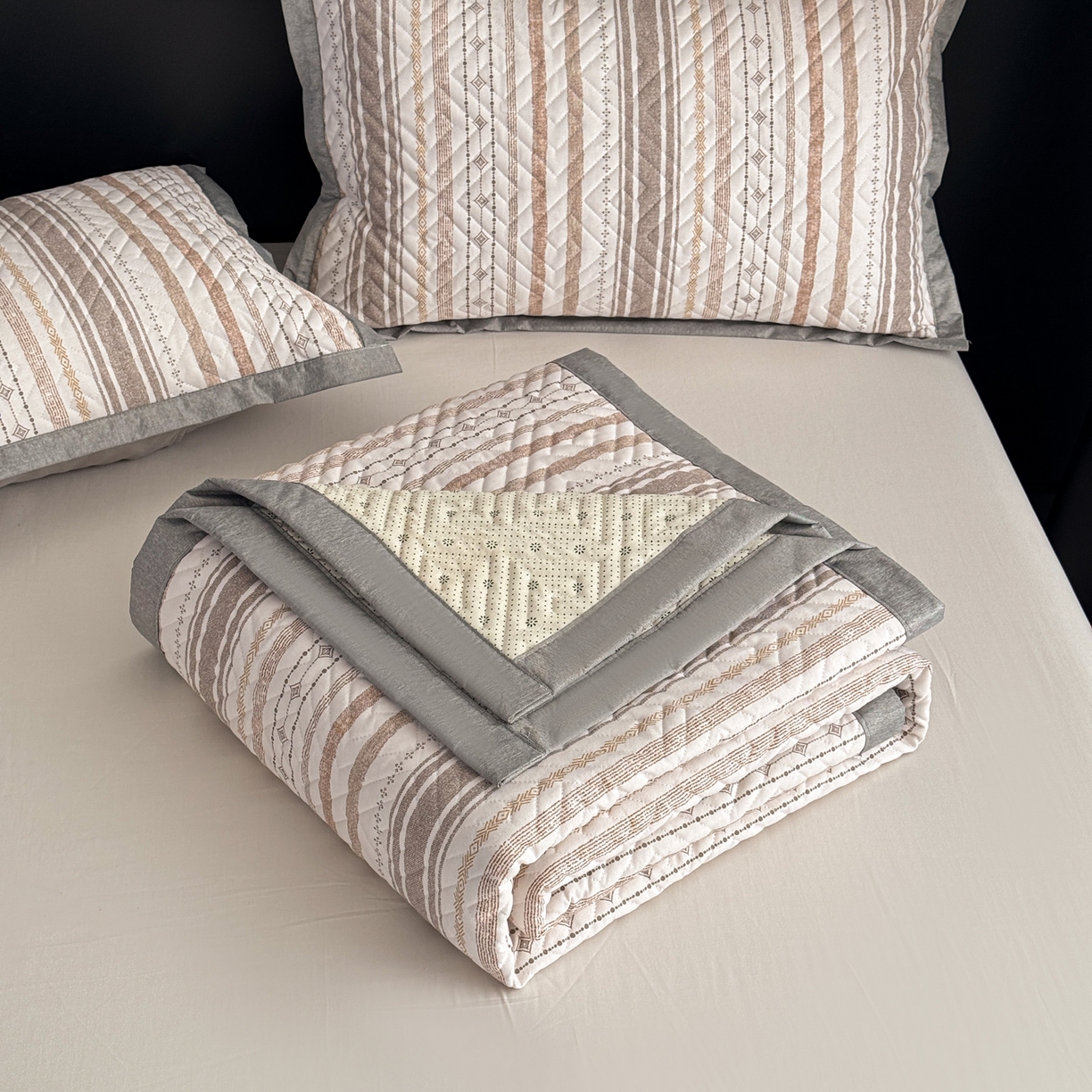 91家纺网 家纺一手货源 找家纺 慕尚家纺 2026新款百百棉全棉纯棉床席老粗布凉席席子 浅亦