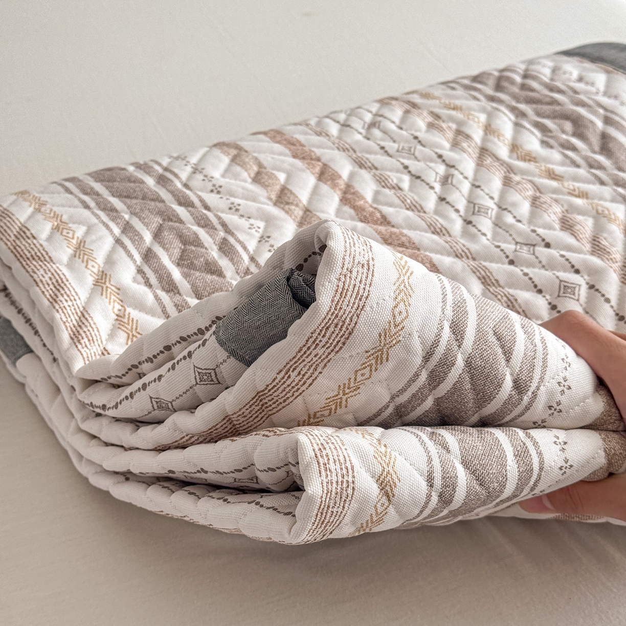 91家纺网 家纺一手货源 找家纺 慕尚家纺 2026新款百百棉全棉纯棉床席老粗布凉席席子 浅亦