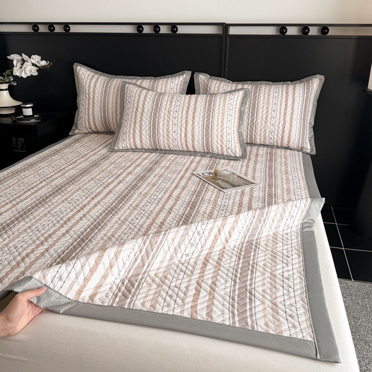 91家纺网 家纺一手货源 找家纺 慕尚家纺 2026新款百百棉全棉纯棉床席老粗布凉席席子 浅亦