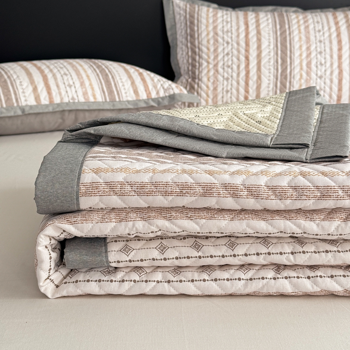 91家纺网 家纺一手货源 找家纺 慕尚家纺 2026新款百百棉全棉纯棉床席老粗布凉席席子 浅亦