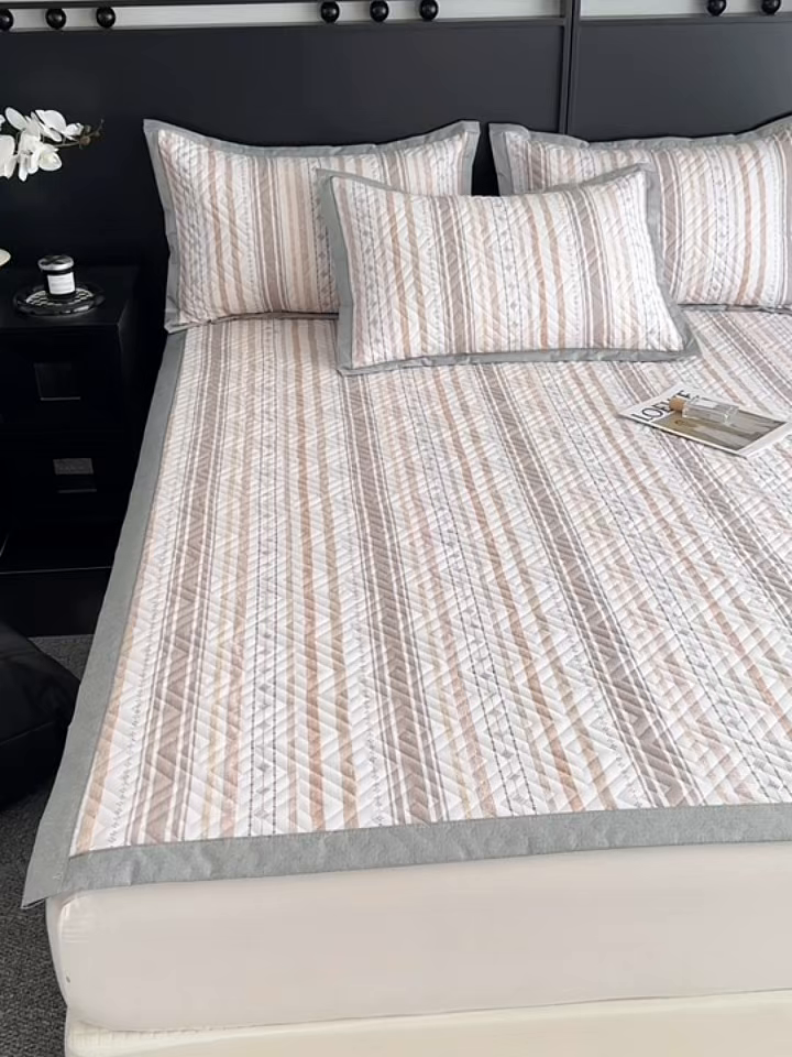 91家纺网 家纺一手货源 找家纺 慕尚家纺 2026新款百百棉全棉纯棉床席老粗布凉席席子 浅亦