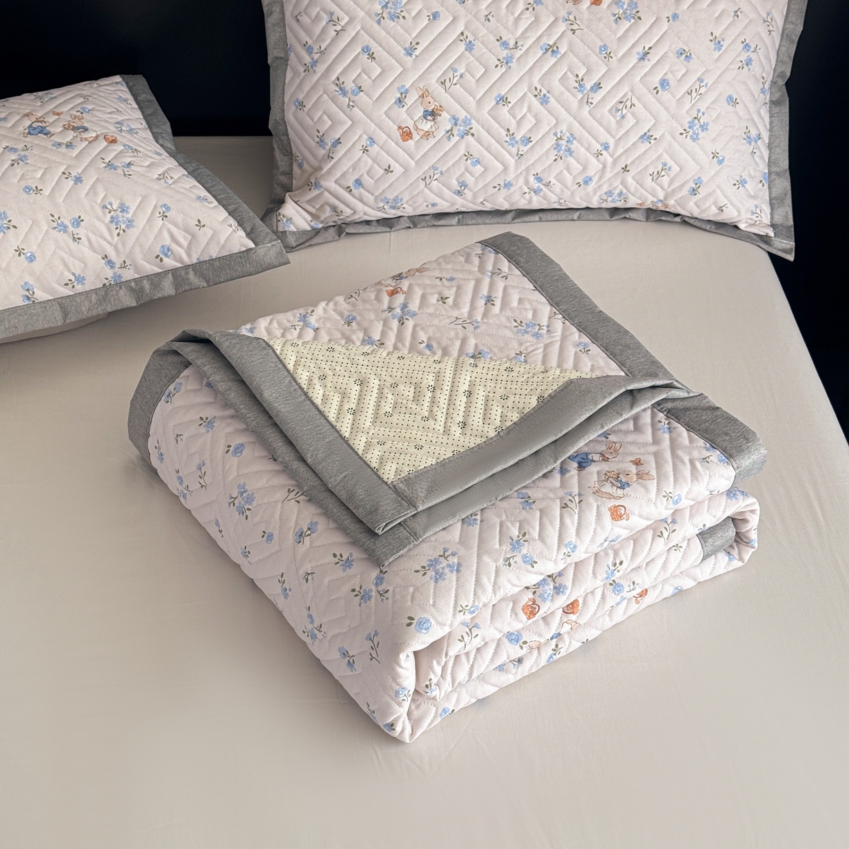 91家纺网 家纺一手货源 找家纺 慕尚家纺 2026新款百百棉全棉纯棉床席老粗布凉席席子 巧心兔