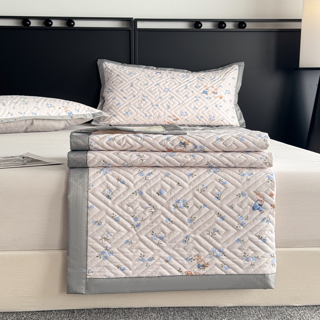 91家纺网 家纺一手货源 找家纺 慕尚家纺 2026新款百百棉全棉纯棉床席老粗布凉席席子 巧心兔